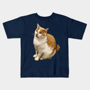 Orange and White Short Haired Cat Kids T-Shirt